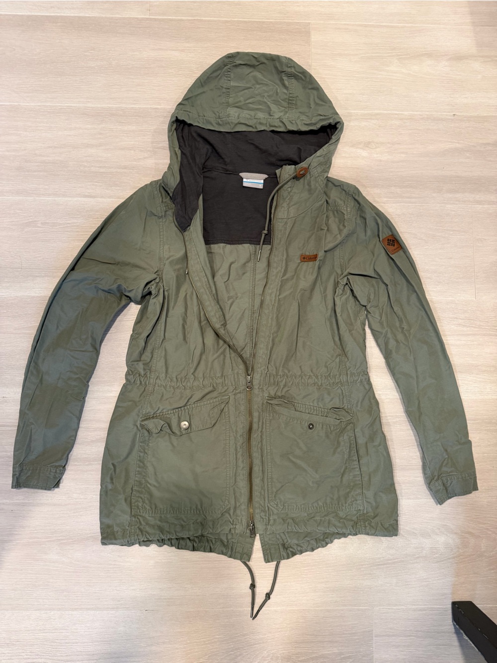 Olive Green Hooded Anorak Jacket